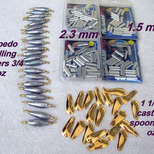 Large Lot of Lure & Jig Making Supplies, Hooks, Sinkers, Line, Spoons, etc.. # KT 1