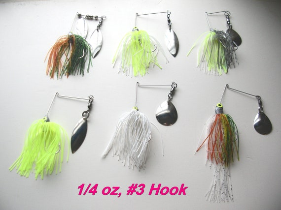 6 Hand Tied 1/4 Oz Spinnerbait, Bass & Freshwater Game Fish Lot A-3 -   Israel