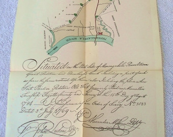 1784 John Lukens CARTE de la Pennsylvanie Monongahela Rivertown. 1894 Réimpression # 17