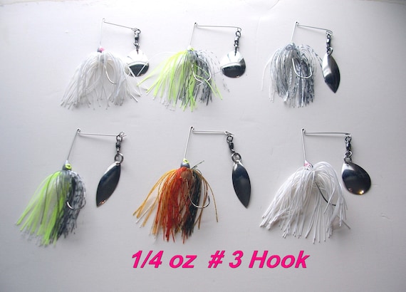 6 Hand Tied 1/4 Oz Spinnerbait, Bass & Freshwater Game Fish Lot A-2 