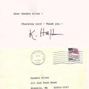 Original 1992 Hand Signed Katharine Hepburn Autograph Letter COA