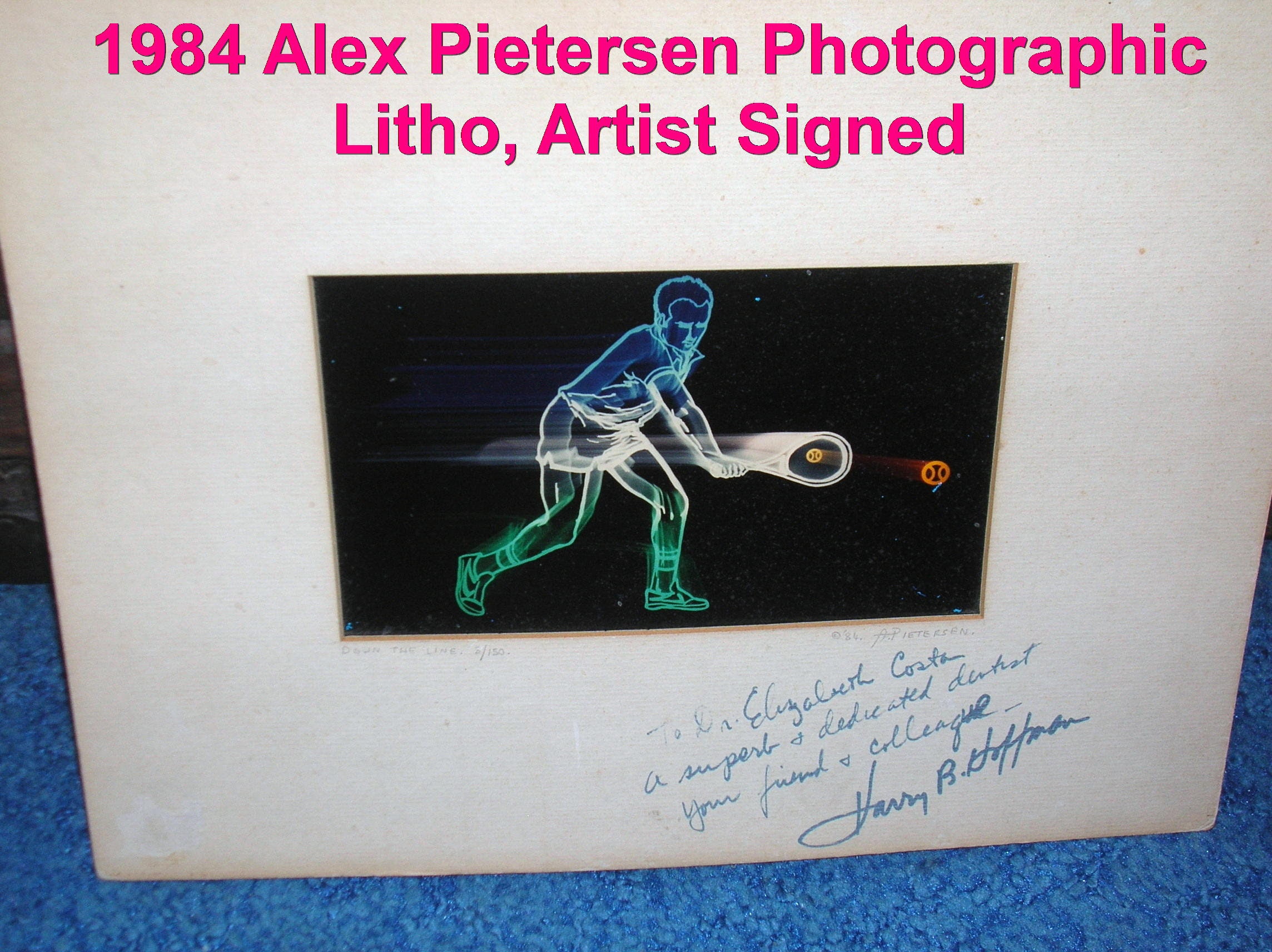 1984 Hand Signed Alex Pietersen Lithograph, Photograph in Motion
