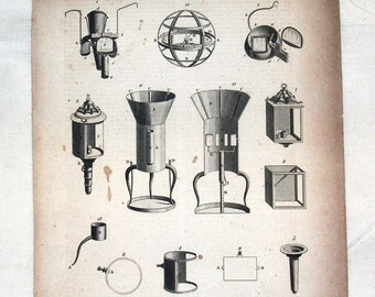 1812 Koperplaatgravure ,van Smethursts, Reizende, Rollende lampen door J. Pass