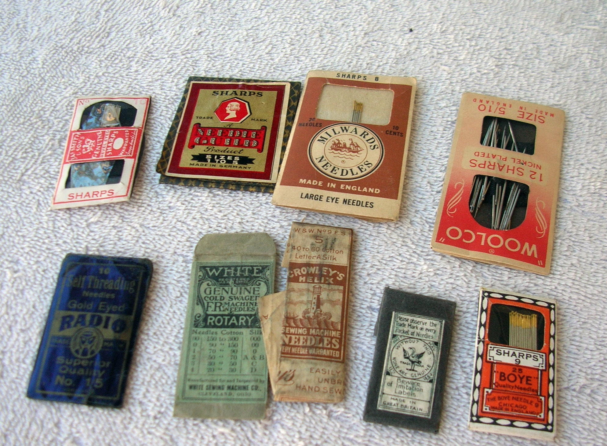 Lot Of 16 Vintage Sewing Needle Books Advertising Singer Coats Clark  Milwards