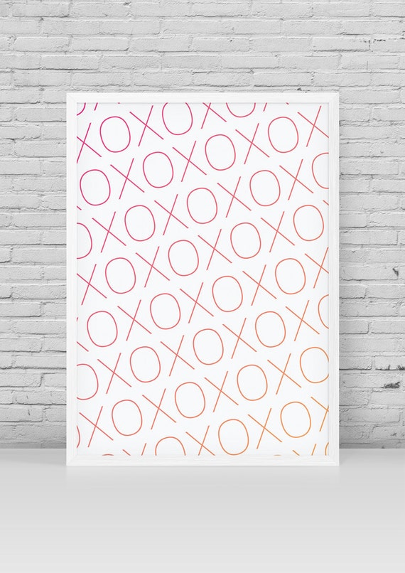Minimalist Hugs And Kisses Digital Download Art Print Etsy