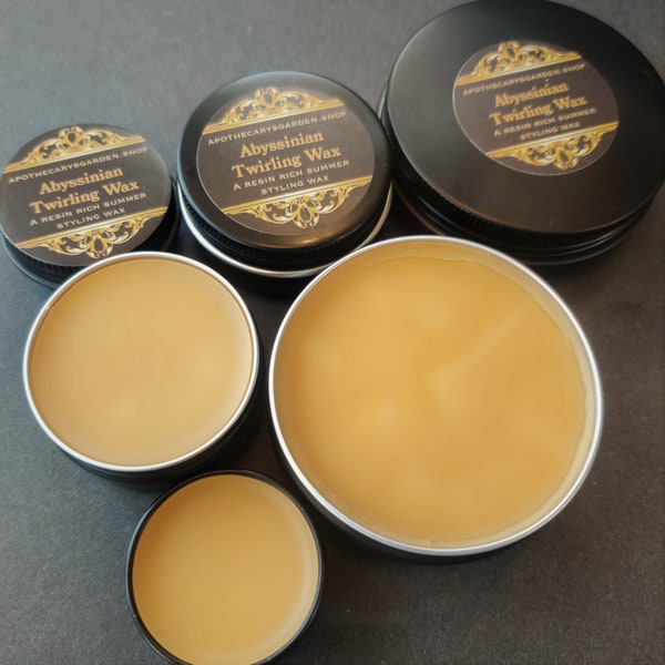 Abyssinian Twirling Wax. BACK IN STOCK-A Superb Summer & hot weather styling wax. A true classic