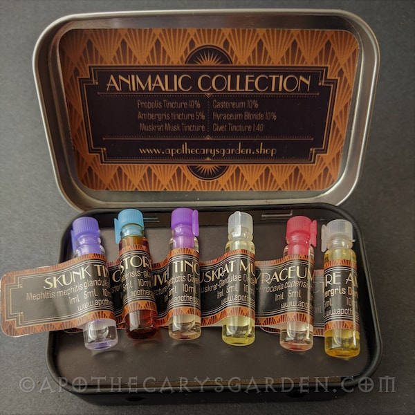 Musk-Animalic Collection-6 Classic Natural Musk perfume tinctures-Pheromones-Aphrodisiacs-Sampler set