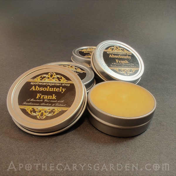 Absolutely Frank- Moustache and Beard wax.-A pure Frankincense Resin Grooming wax-Made with the sensuous "Black" Somali Frankincense.