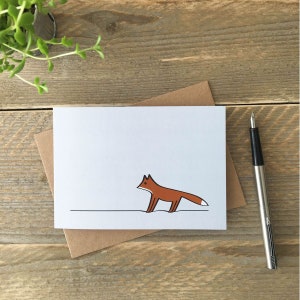 Cartes renard, lot de quatre, cartes pour amoureux du renard, cartes de voeux vierges