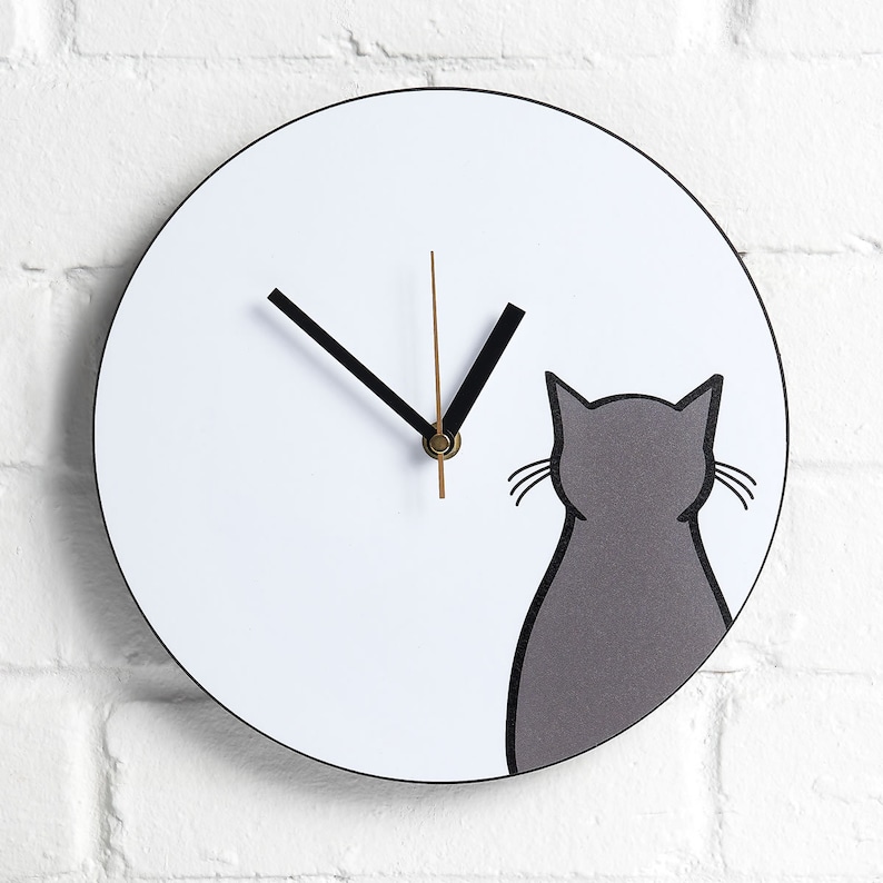 Sitting Cat Wall Clock Gift for Cat Lover Kitty Clock Cat Etsy