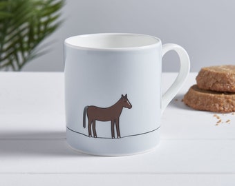 Horse Mug, Horse Gift, Fine Bone China Mug, Horse Lover Gift, Delicate Mug for Tea and Coffee