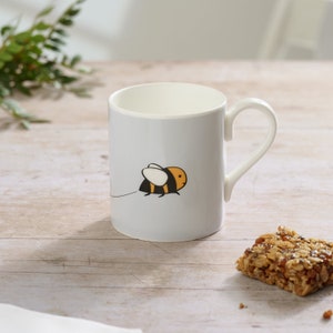 Bee Mug, Fine Bone China Mug, Bee Lover Gift, Delicate Mug for Tea and Coffee