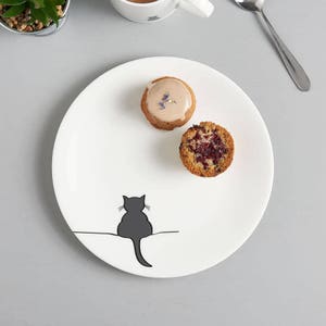 Cat Side Plates Set of Four Fine Bone China Cat Lover Gift, Cat Kitchen Decor, Cute Cats, Stylish Cats image 8