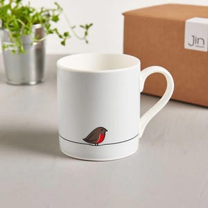 Robin Mug, Bird Gift, Fine Bone China Mug, Robin Gifts, Robin Red Breast, Small Coffee Mug
