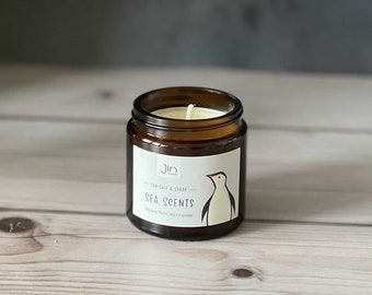 Penguin Lover Candle, Sea Salt and Spray Plant Wax Candle, Gift for Penguin Lovers
