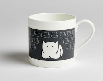 CatLoaf Large Fine Bone China Mug, British Made Luxury Mug for Cat Lover, Cat Lover Mug Gift