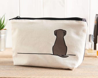 Sitting Dog Zip Bag, Small Makeup Bag, Dog Pencil Case, Poo Bag Pouch, Gift for Dog Lovers, Dog Lover Gifts, Dog Gifts, Cute Puppy Gifts