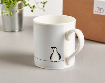 Penguin Mug, Penguin Gift, Fine Bone China Mug, Gift for Penguin Lovers, Small Coffee Mug