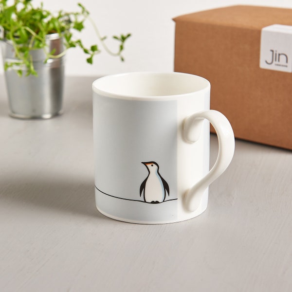 Penguin Mug, Penguin Gift, Fine Bone China Mug, Gift for Penguin Lovers, Small Coffee Mug