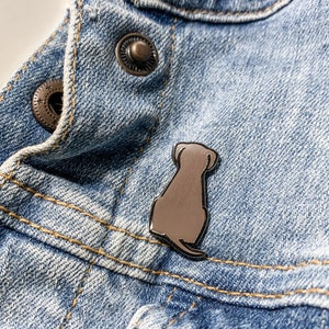 Sitting Dog Enamel Pin, Enamel Lapel Pin, Dog Pin, Dog Lover Gift, Labrador Pin