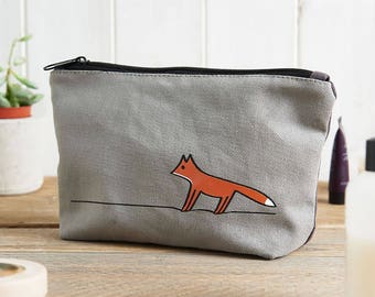 Fox Zip Bag, Makeup Bag, Small Travel Bag, Pencil Case, Bag for Face Mask, Gift for Fox Lovers, Fox Lover Gifts, Foxes