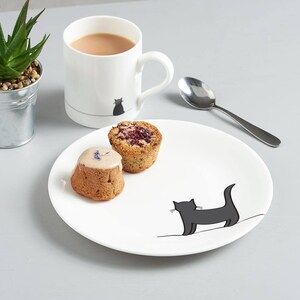 Cat Side Plates Set of Four Fine Bone China Cat Lover Gift, Cat Kitchen Decor, Cute Cats, Stylish Cats image 7