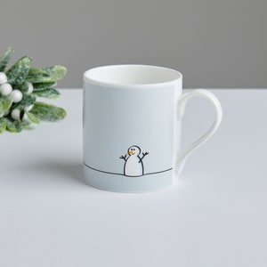 Snowman Mug, Fine Bone China Mug, Christmas Mug, Stocking Filler Gift, Cute Christmas Gift, Small Coffee Mug