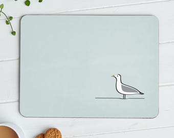 Seagull Placemat, Seagull Gifts, Modern Placemat, Nautical Home Decor, Beach Decor