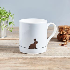 Rabbit Mug, Rabbit Lover Gift, Fine Bone China Mug, Easter Gift, Bunny Gift, Bunny Lover Gift, Small Coffee Mug