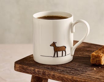 Deer Mug, Fine Bone China, Woodland Animal Mug