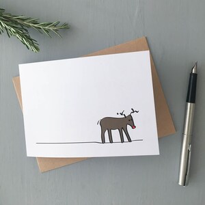 Biglietti di auguri per renne, pacchetto di quattro, biglietti vuoti con buste, biglietti di Natale, biglietti di ringraziamento, biglietti di compleanno