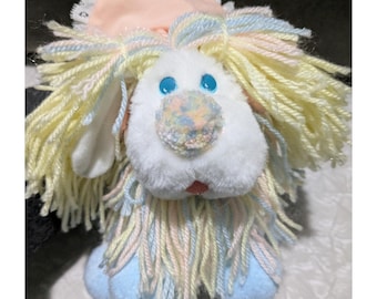Vintage 80's Kenner Fluppy Dogs Fluppy Puppy Yellow Blue Pink "Wobble-Pup"