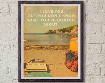 Moonrise Kingdom Movie Poster / Print / Wes Anderson / Print Vintage Style / Magazine Print / movie quotes / Watercolor Background