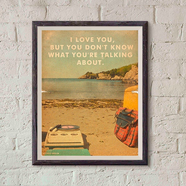 Moonrise Kingdom Movie Poster / Print / Wes Anderson / Print Vintage Style / Magazine Print / movie quotes / Watercolor Background