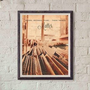 High Fidelity Movie Poster / Vintage Style / Magazine / High Fidelity Print / Retro / Vinyl records / Watercolor Background image 1