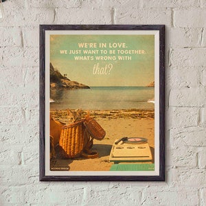 Moonrise Kingdom Filmposter / Print II Katze / Wes Anderson Poster/ Filmzitate / Vintage Stil / Magazin / Aquarell Hintergrund