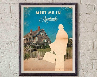 Eternal Sunshine of the Spotless Mind Movie Poster / Print Montauk / Eternal Sunshine Print / Vintage Style / Magazine Watercolor