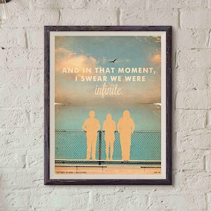 The Perks of Being a Wallflower Movie Poster / Wallflower print / Vintage Style / Magazine / Movie quotes / Watercolor Background