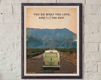 Little Miss Sunshine Movie Poster / Miss Sunshine print / Vintage Style / Magazine Print / Movie quotes / Watercolor Background