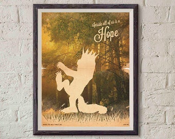 Where the Wild Things Are Movie Poster / Print Max silhouette / Vintage Style / Magazine Retro Print / Maurice Sendak / Spike Jonze