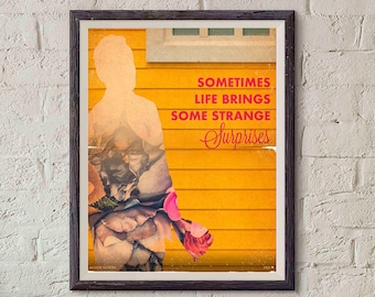 Broken Flowers Movie Poster / Bill Murray / Vintage Style Magazine / Retro Print / Cinema Studio / Jim Jarmusch / Watercolor Background
