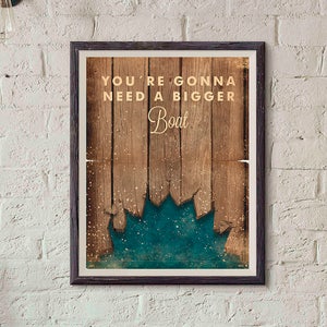 Jaws Movie Poster / Jaws Print / Steven Spielberg / Vintage Style / Magazine Print / Watercolor Background / Movie quotes