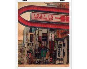 Lost in translation Movie Poster / City / Print / Vintage Style / Magazine / Retro / Watercolor / Bill Murray /  Ship to USA / CANADA