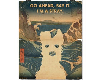 Isle of Dogs "Stray" Movie Poster / Wes Anderson Print / Vintage Style / Magazine Print / Movie quotes / Bill Murray /  Ship to USA / CANADA