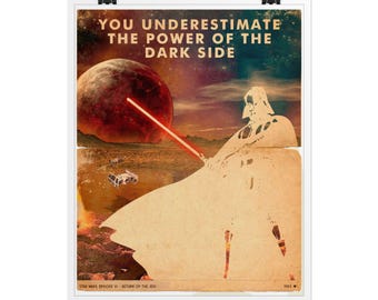 Star Wars Movie Poster / Darth Vader Silhouette / Vintage Style / Magazine Retro / Sith Lord /  Ship to USA / CANADA