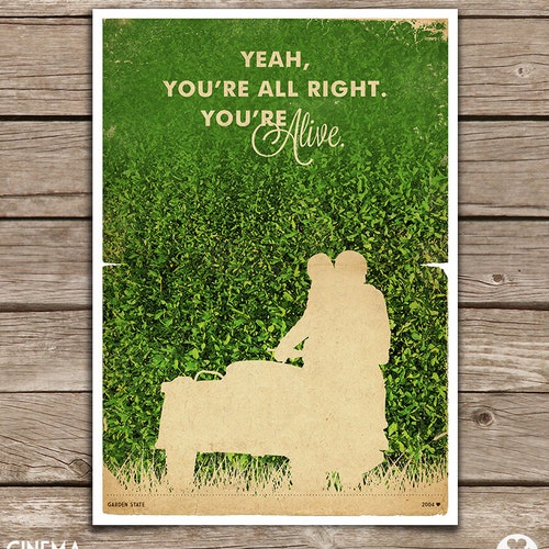 Week Discount ! Garden State Quotes Movie Poster  Vintage Style Magazine Retro Print Watercolor Background - Pick your Size