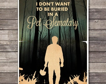 Pet Sematary 1989 Movie Poster / Stephen King Poster / Print Vintage Style / Magazine Retro Poster / Ramones / Pet Cemetery