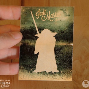 Star Wars Movie Poster Yoda - ACEO ATC Mini Print Card - Choisissez votre taille
