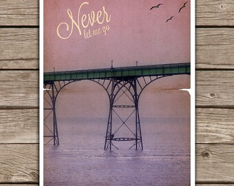Week Discount ! Never let me go Movie Poster - Print violet - Vintage Style Magazine Retro Print Cinema Studio Watercolor Background