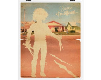 Edward Scissorhands Movie Poster / Vintage Style / Magazine Retro Poster / Johnny Depp / Tim Burton / 80s movies /  Ship to USA / CANADA